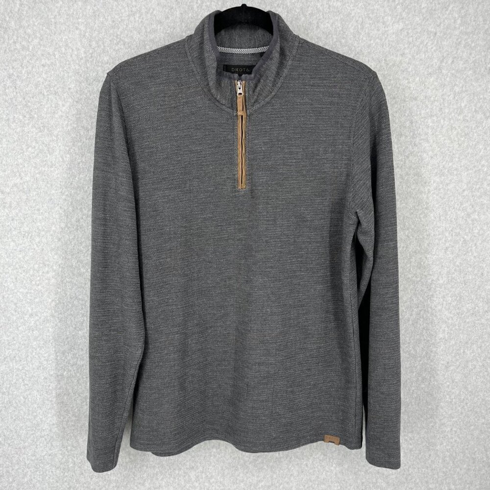 Dakota Grizzly Mens Dash 1/4 Zip Pullover Sweater Size L Charcoal Gray Casual